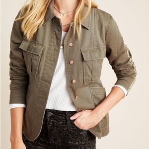 Anthropologie Army Green Utility Jacket